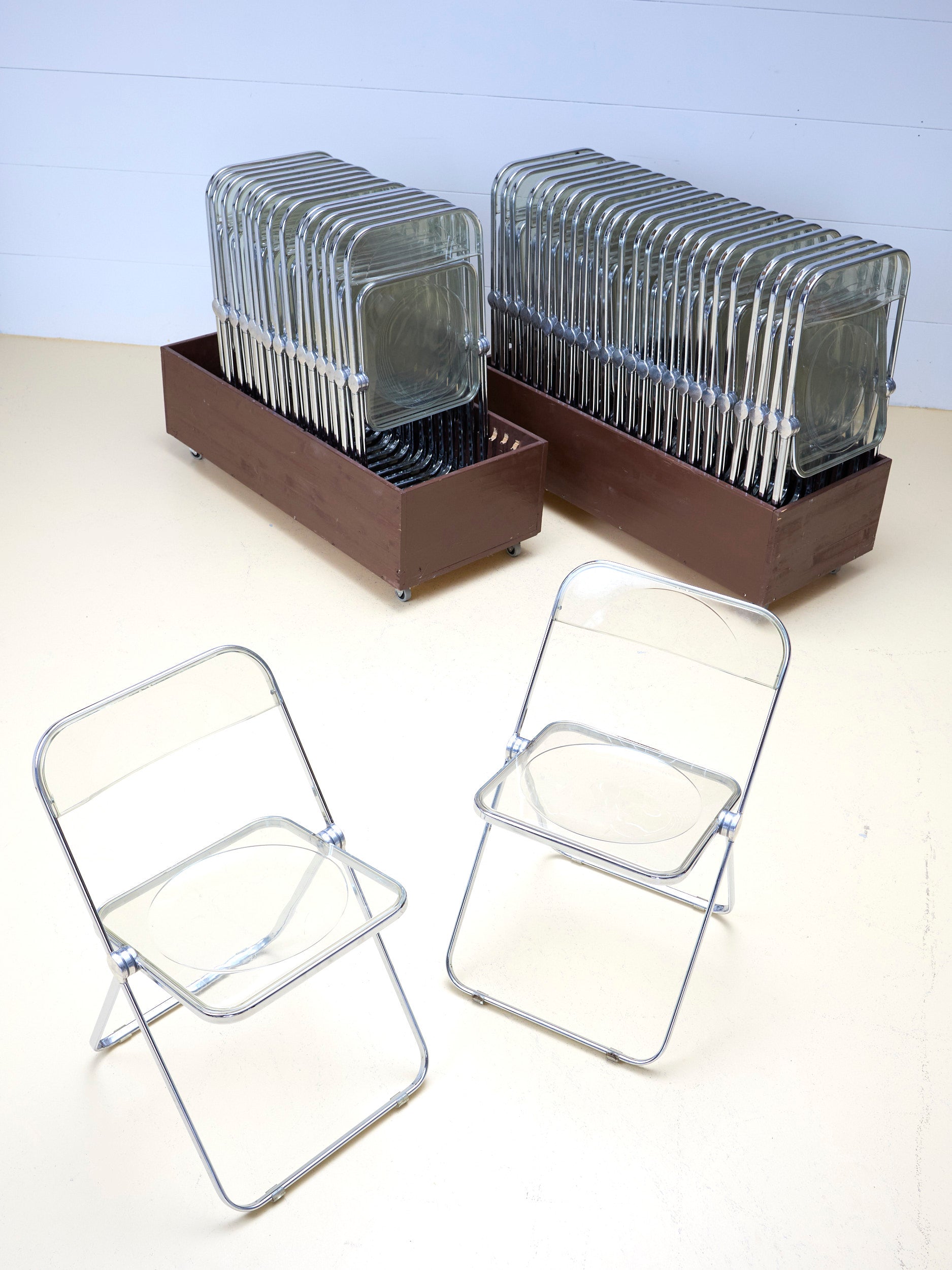 40 Plia Klappstühle in Plexiglas von Castelli