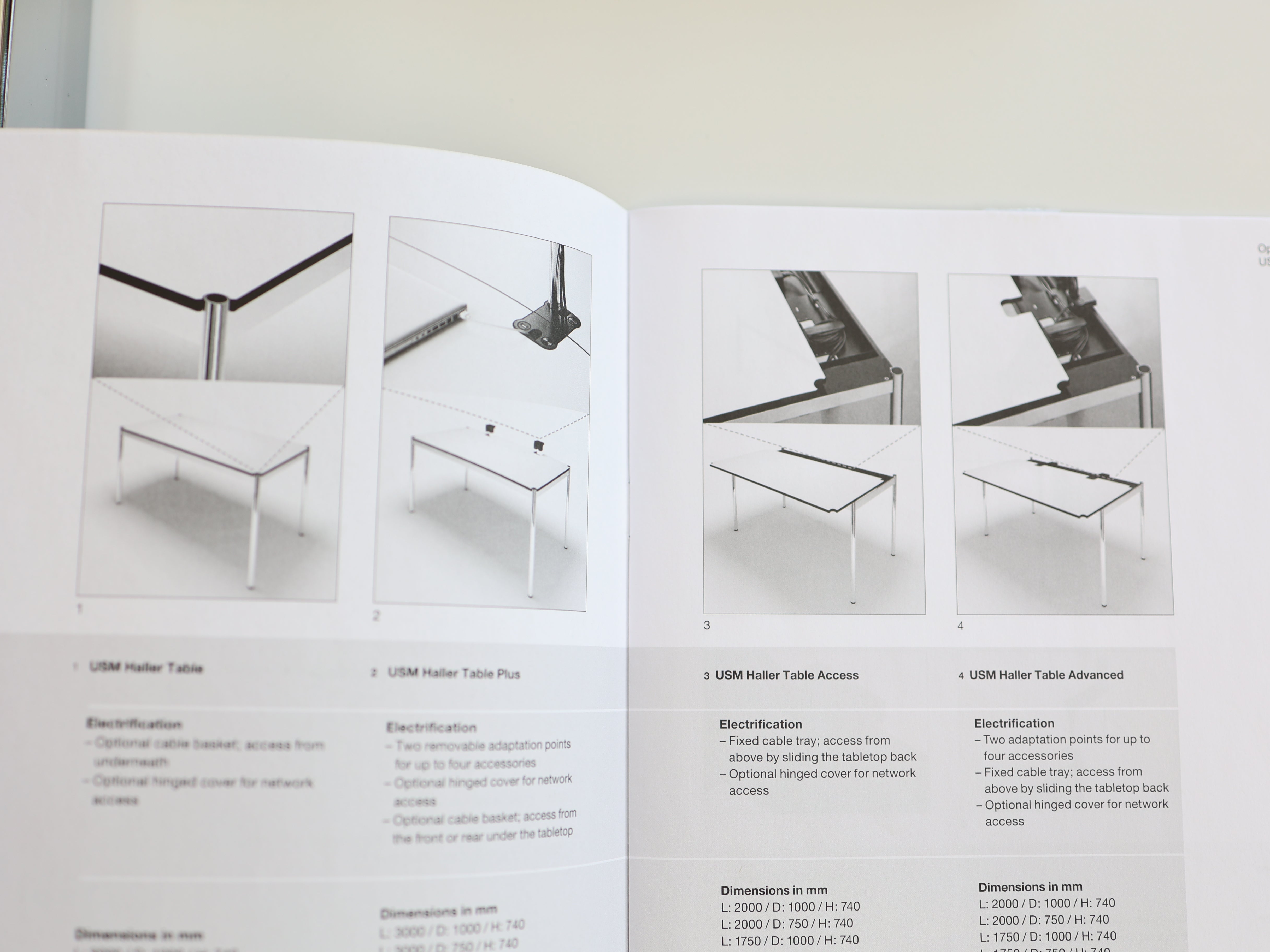 USM Haller Schreibtische Advanced- Weiss 175cm