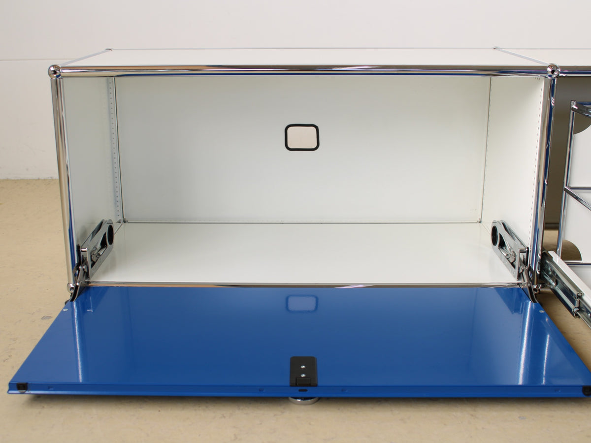 USM Haller Lowboard 2x1 Blau & Weiss 6