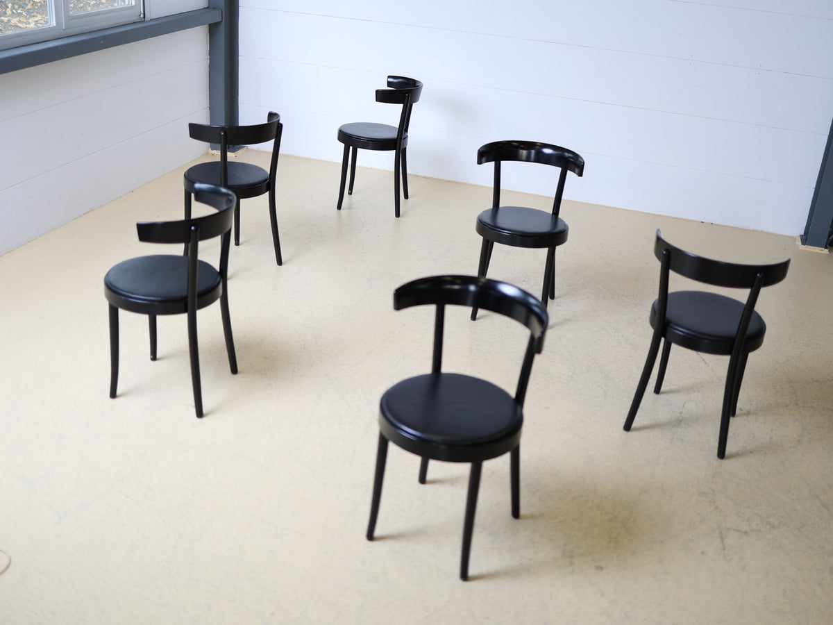 Horgen-Glarus Bistrostuhl / Caféstuhl schwarz lackiert – 6er-Set Foto 14