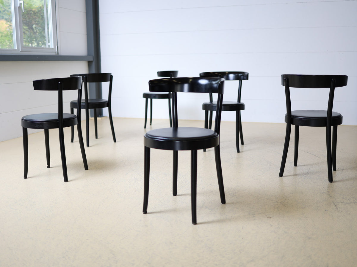 Horgen-Glarus Bistrostuhl / Caféstuhl schwarz lackiert – 6er-Set Foto 9