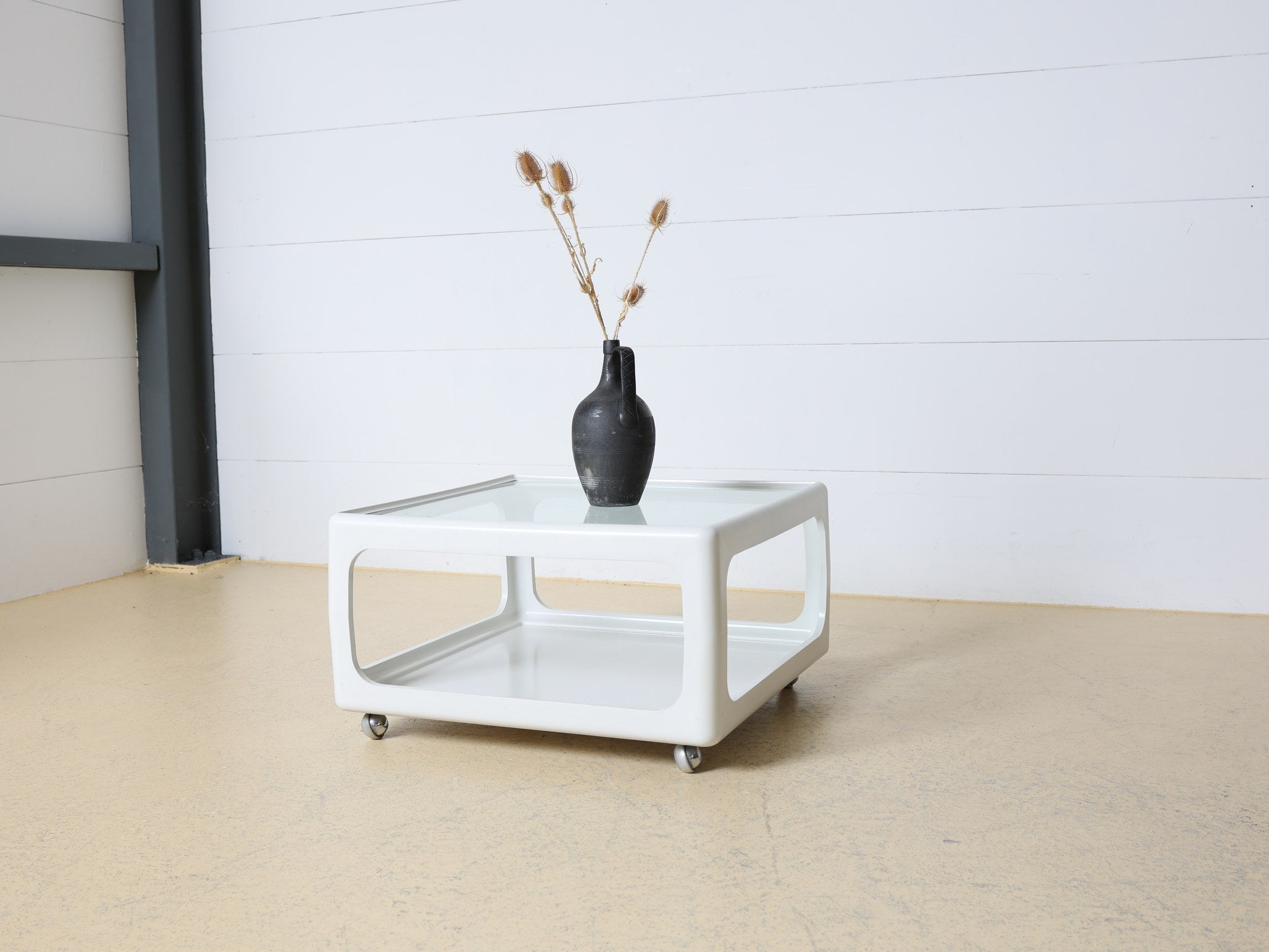 Opal Möbel Couchtisch untere Ebene Ablagefläche Kunststoff weiss