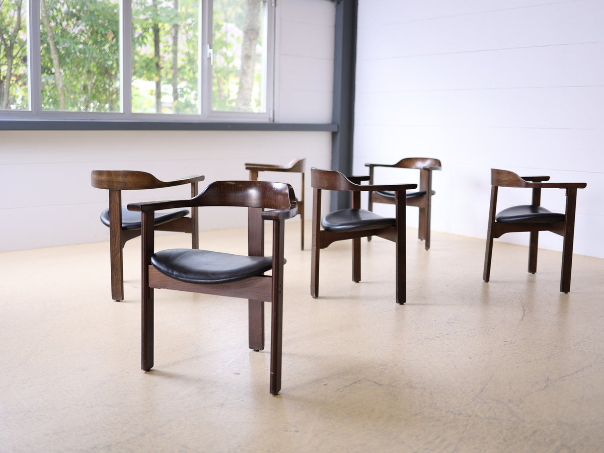 6er-Set Pamplona Essstühle, Italian Mid-Century Modern, Pozzi 1960er Jahre