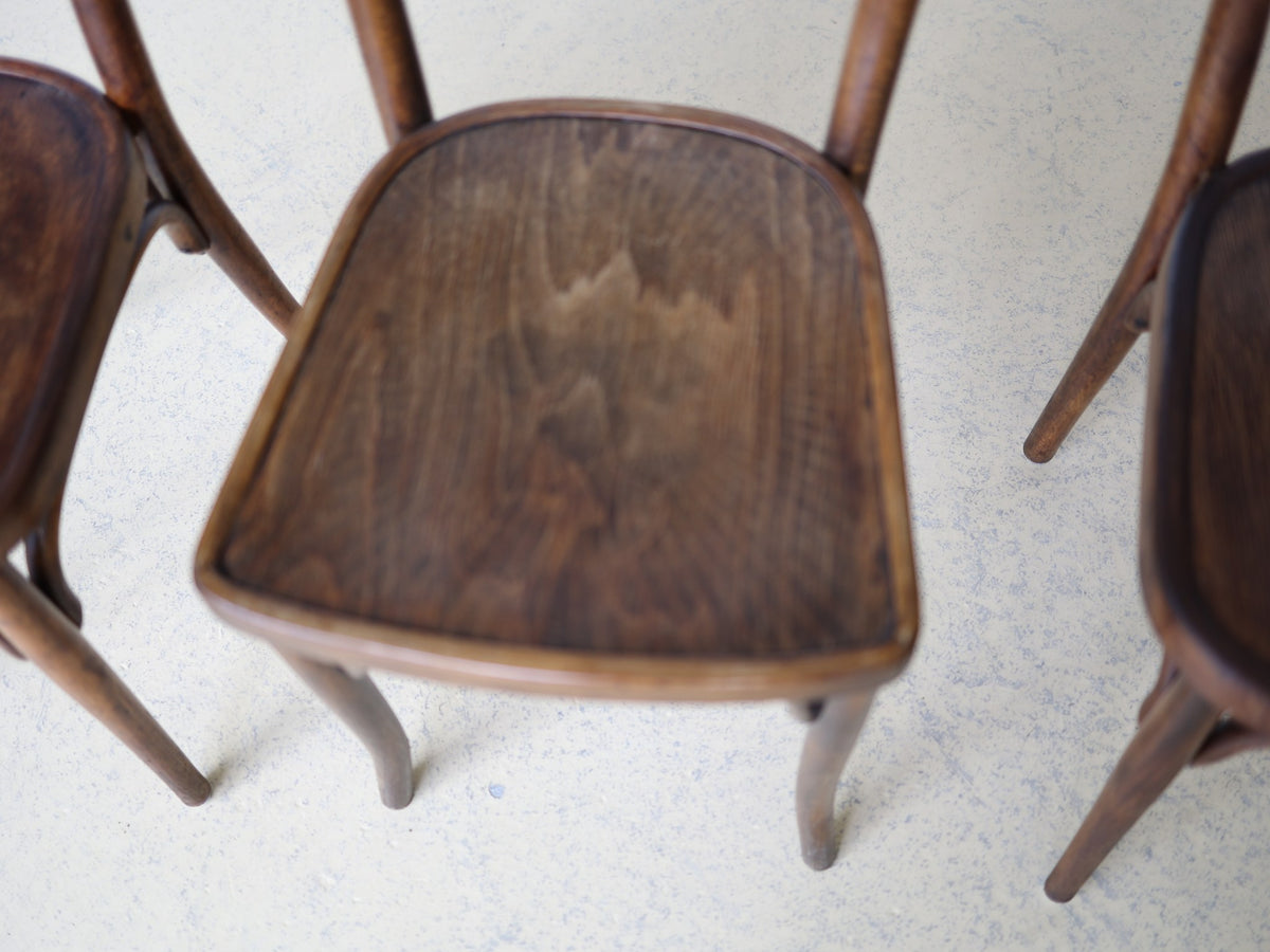 Thonet Bistrostuhl / Kaffeehausstuhl – Bugholz, 4er-Set, ca. 1920–1950 Foto 7