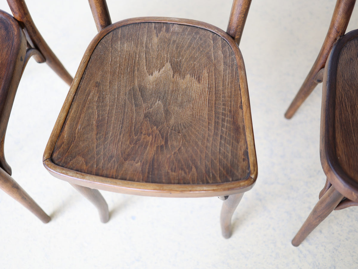 Thonet Bistrostuhl / Kaffeehausstuhl – Bugholz, 4er-Set, ca. 1920–1950 Foto 8