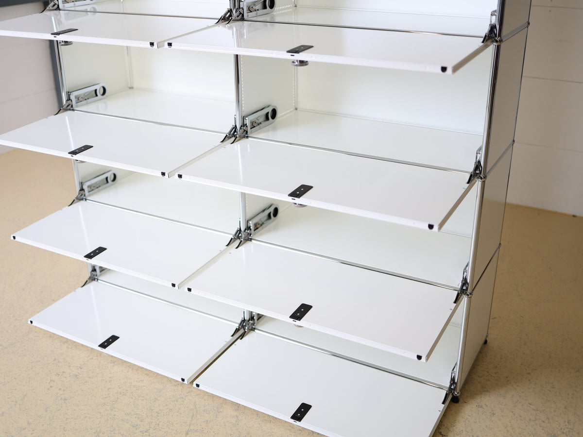 USM Haller Aktenschrank 2x5 – 2 Spalten, 5 Reihen, mit 8 Klappen und 2 offenen Fächern (oben) Foto 6