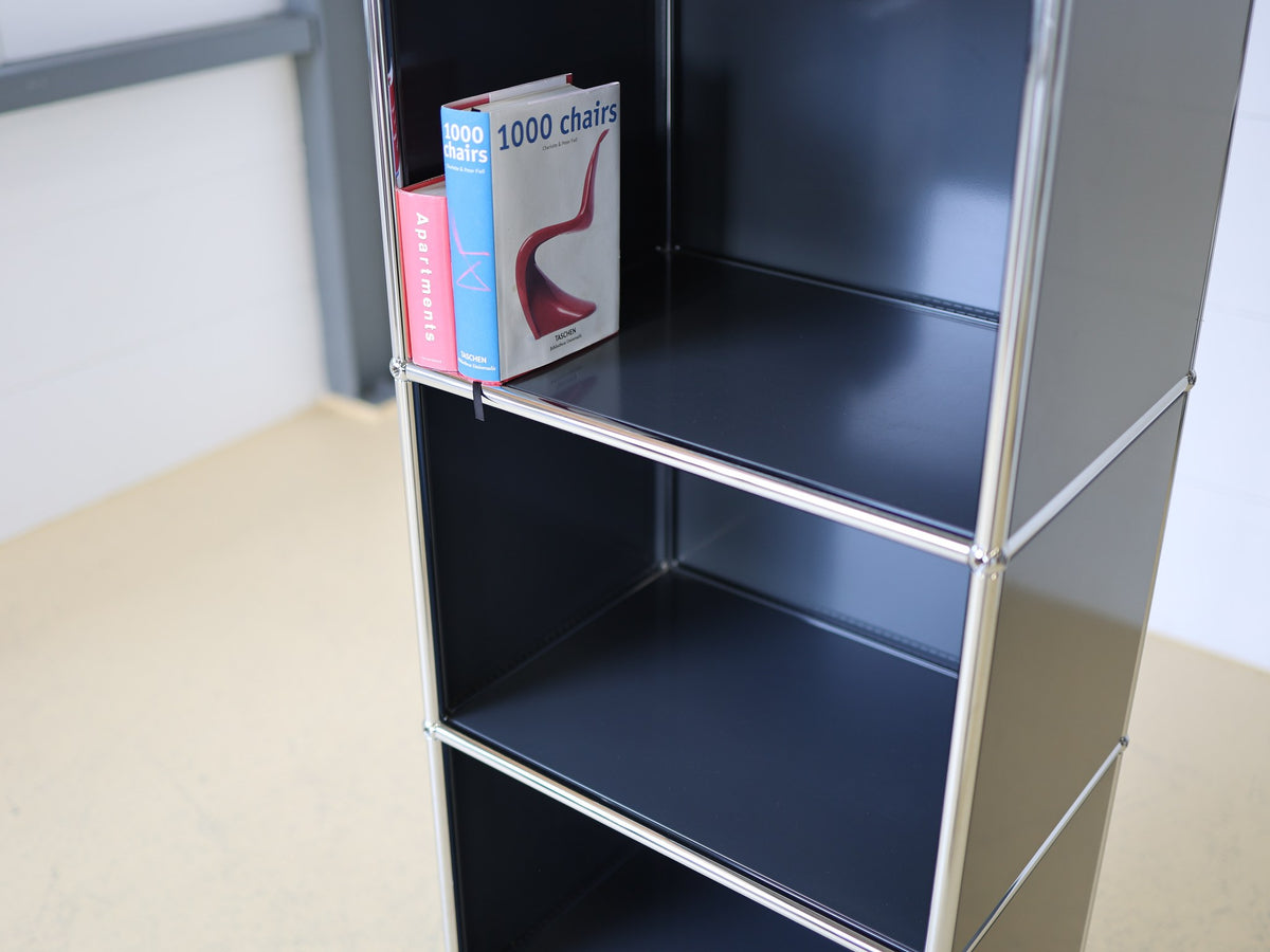 USM Haller Vitrinenschrank 1x5 mit Glaskubus, 3 offenen Fächern und 1 Klapptür-Fach Foto 6