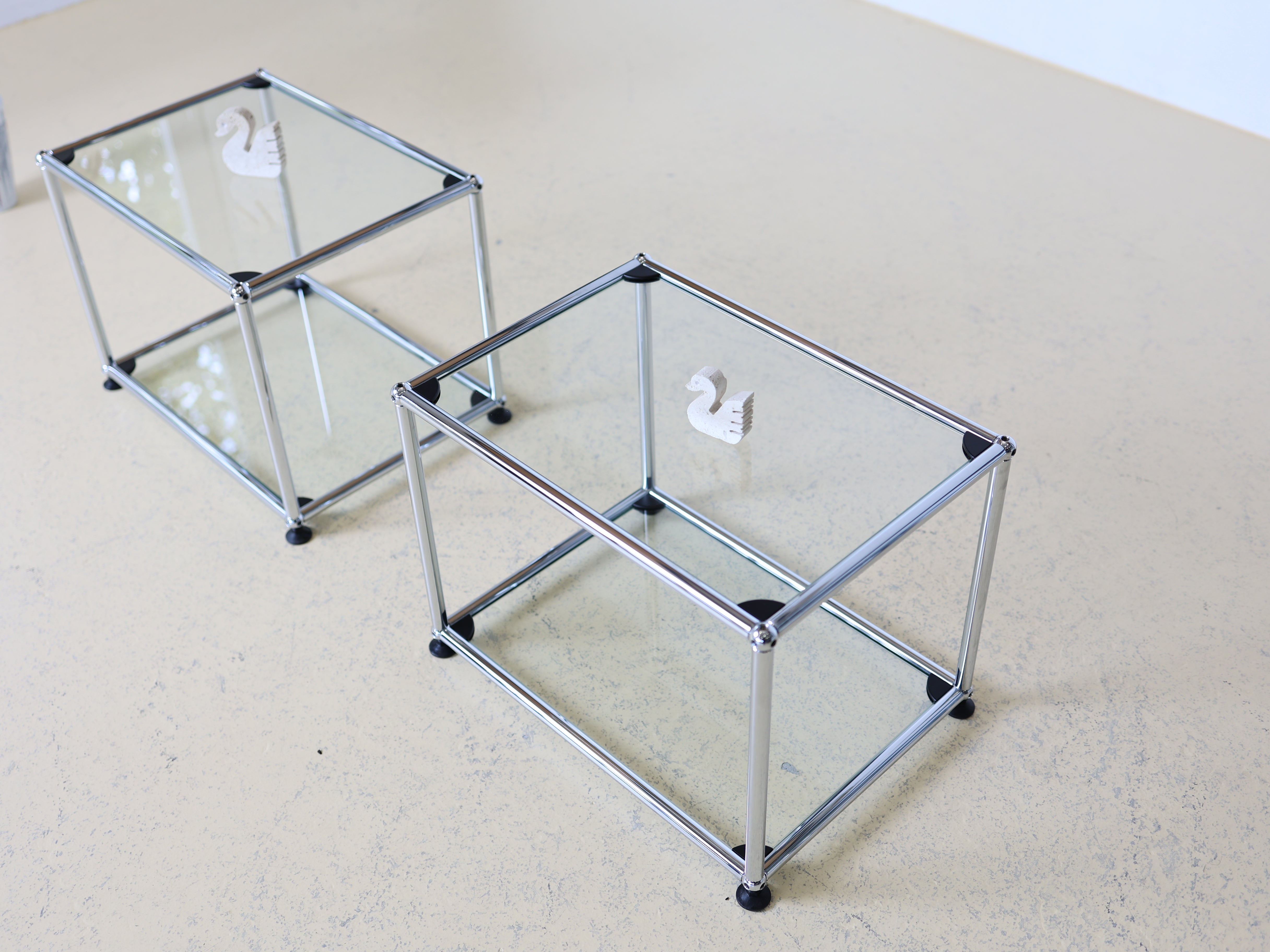 USM Beistelltische aus Glas