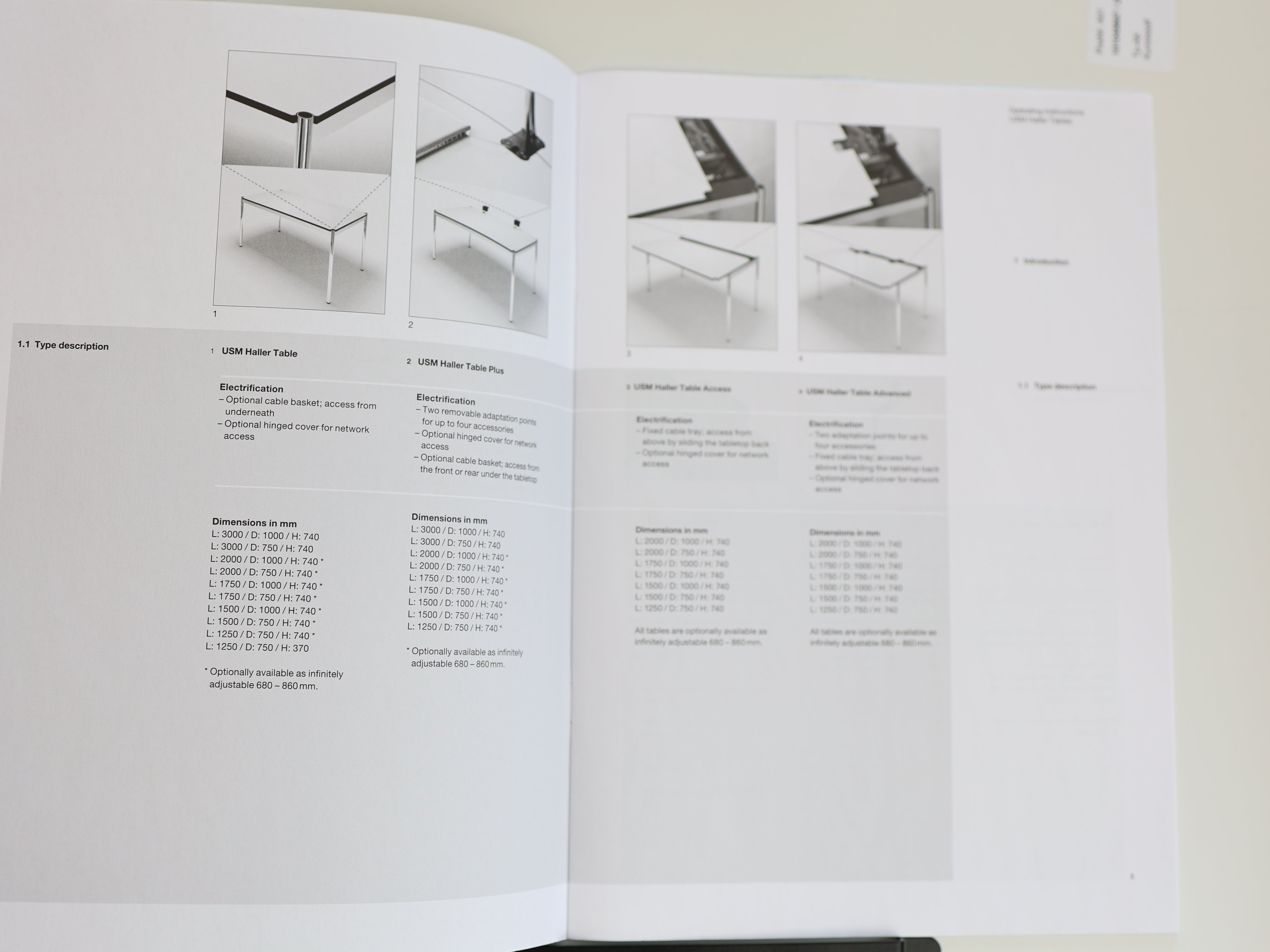USM Haller Schreibtische Advanced- Weiss 175cm