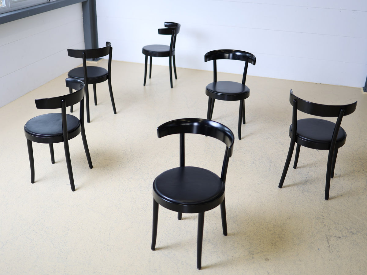 Horgen-Glarus Bistrostuhl / Caféstuhl schwarz lackiert – 6er-Set Foto 10