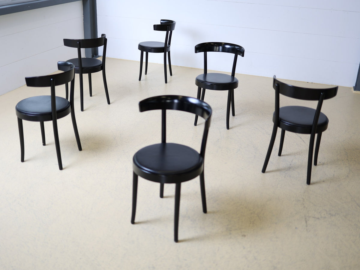 Horgen-Glarus Bistrostuhl / Caféstuhl schwarz lackiert – 6er-Set Foto 12