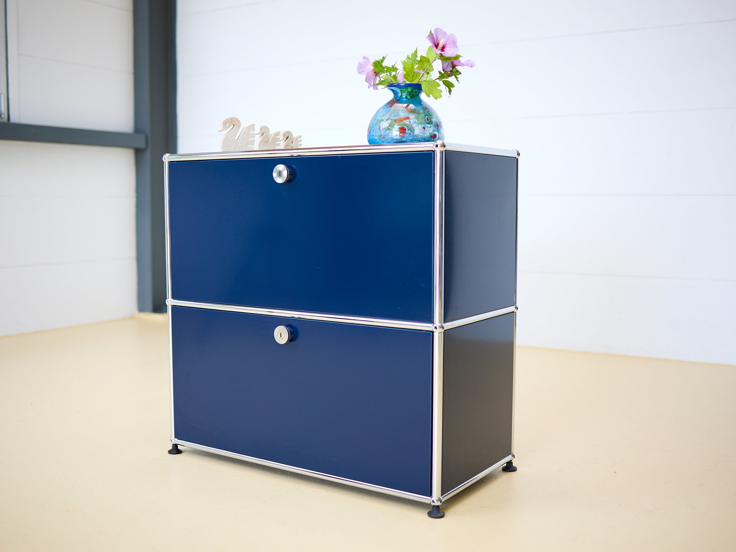 USM Haller Sideboard | Modularer Designklassiker neuwertig | Stahlblau 1x2