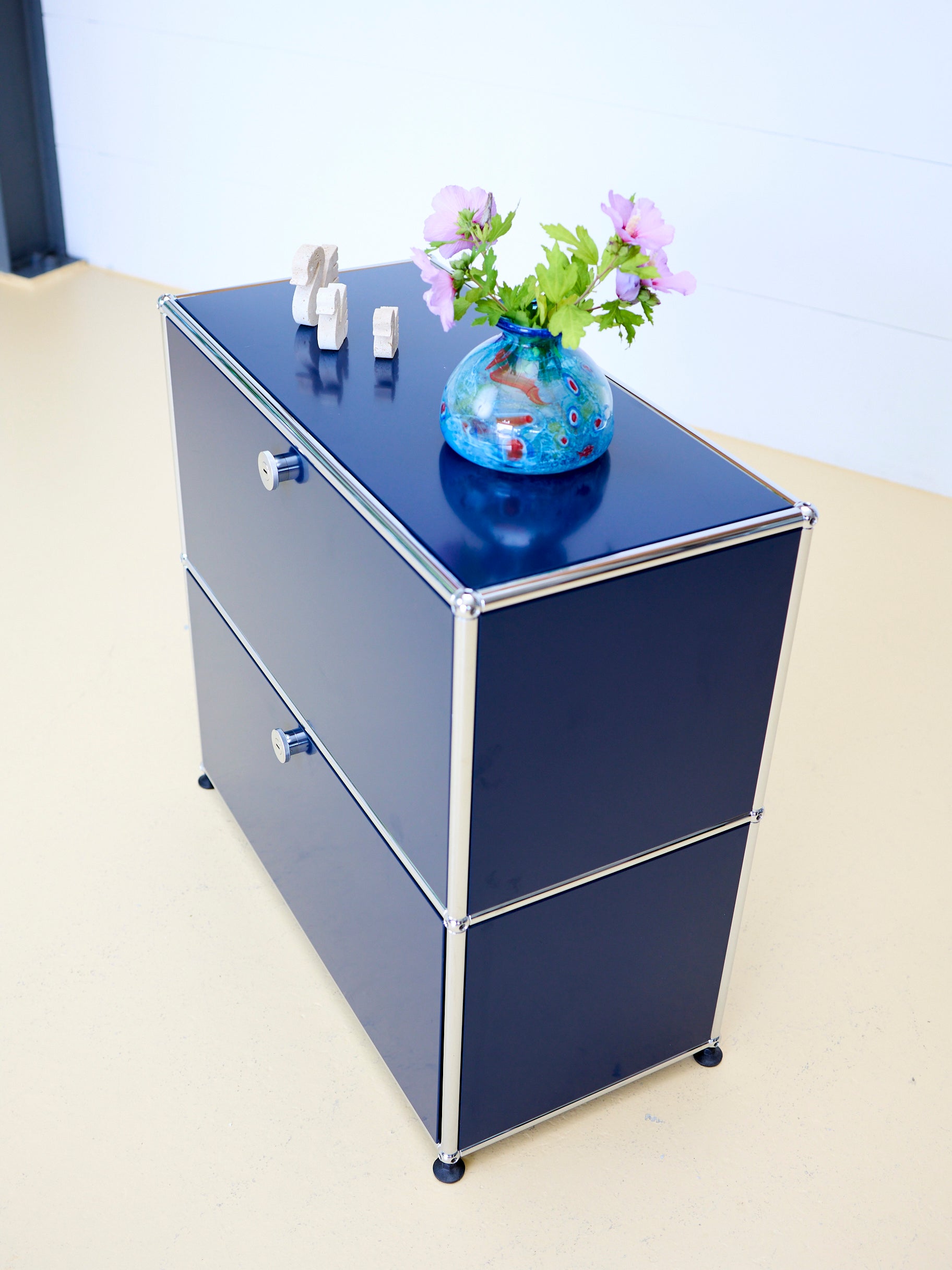 USM Haller Sideboard | Modularer Designklassiker neuwertig | Stahlblau 1x2